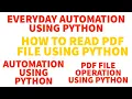 Everyday Automation Using Python Automation For EveryOne Read Pdf File Using Python Part 3