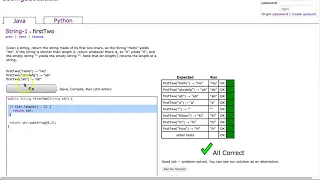 Codingbat - firstTwo Java