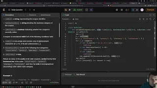 Solving Leetcode Daily 3606 Coupon Code Validator in Python