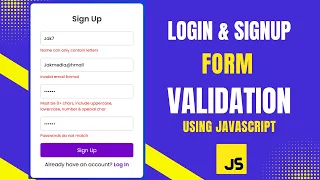 Login Signup Form with Real Time Validation using JavaScript Full Tutorial