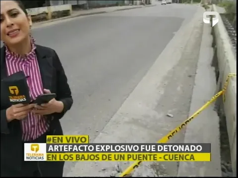 Artefacto explosivo fue detonado en los bajos de un puente - Cuenca