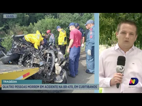 Tragédia: quatro pessoas morrem em acidente na BR-470, em Curitibanos