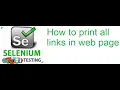 Selenium Class 36 How to Print All Links in web page using Selenium