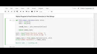Day 79 Python Program to Find Common Characters in Two Strings