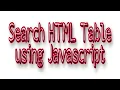 Search HTML Table using Javascript