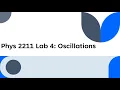 Lab 4 Oscillations