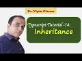 Typescript Tutorial - 14 Inheritance in Typescript Dr Vipin Classes