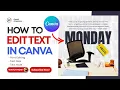 How to Add and Edit Text in Canva - Lesson 4