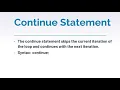 Continue Statement-C Programming-Tamil