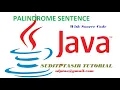 Palindrome Sentence in Java