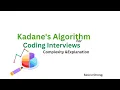 Kadane s Algorithm for Coding Interviews Complexity Explanation