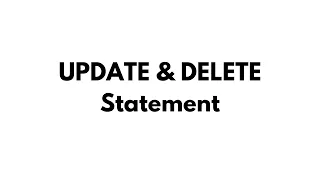 Learn SQL Queries UPDATE and DELETE Statement