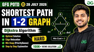 Shortest Path in 1-2 Graph GFG POTD 28 July 2026 Dijkstra Algorithm Java Solution