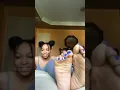 Attractive ebony girl flaunts her long feet