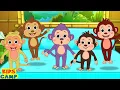 Download Lagu Five Little Monkeys Jumping On The Bed 🐵 | Nursery Rhymes For Kids | KidsCamp