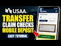 How to transfer claim checks using mobile deposit with USAA - Easy Tutorial