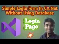 Simple Login Form In C Login Form In C Without Database