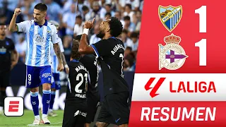 Málaga y Deportivo igualan 1-1 en la jornada 2. Goles de Aubameyang y Chupe | La Liga