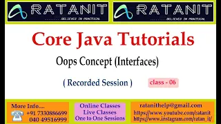 Core java Tutorials Oops concepts Interfaces by Mr Ratan class-06