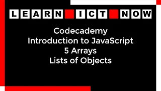 Codecademy JavaScript 5 Arrays List of Items
