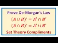 Prove De Morgan s Law in Set Theory Complement of Union is Intersection of Complements