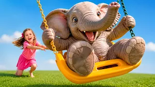 Wild Animals Escaped into the Playground! 🦁🦒🐘 | Fun Animal Facts for Kids