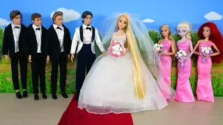 الأميرة رابونزيل حفل زفاف فستان زفاف باربي الدمية قلعة سندريلا 