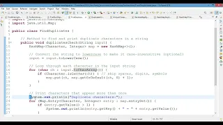 Find Duplicate Characters in Java using HashMap QA Automation Friendly