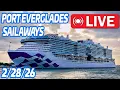LIVE Cruise Ship Sail Aways From Port Everglades in Fort Lauderdale