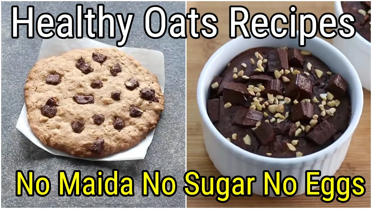 Oats Recipes For Weight Loss - NO OVEN Eggless Oats Brownie - Oats Cookies Recipe   Skinny Recipes