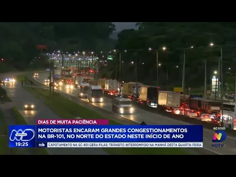 Caos nas estradas: filas quilométricas paralisam a BR-101 na região Norte do Estado