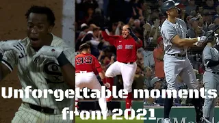 mlb unforgettable moments from the 2021 season