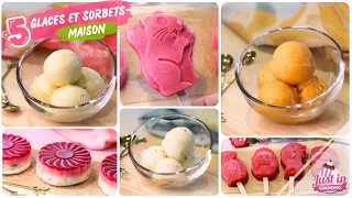 5 GLACES & SORBETS MAISON 🍦 | 5 parfums pour l’été : Framboise, Fraise, Abricot, Mojito & Vanille 🍓🍑