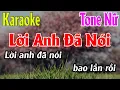 Download Lagu Lời Anh Đã Nói Karaoke Tone Nữ Karaoke Lâm Organ - Beat Mới