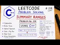 LeetCode 228 Summary Ranges C Solution Easy Two Pointers