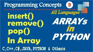 Insert method in python remove method in python pop in python in hindi
