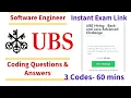 UBS New Set of Coding Answers Live Assessment Software Engineer Instant Exam Link