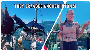 Dangerous Anchorage, Motorless Sailing and Deep Cleaning the boat! We Sank Our Tender! SB&H S2 EP5