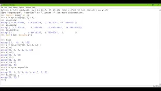 Numpy part 6 Mathematical functions of arrays sin exp user def func Slicing in Numpy Array