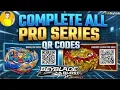 COMPLETE ALL PRO SERIES QR CODES BEYBLADE BURST APP TALK BEYBLADE