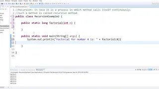 Factorial Recursion Java