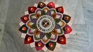 Big rangoli for diwali | Unique rangoli design using eco-friendly rangoli colours #diwali #rangoli 