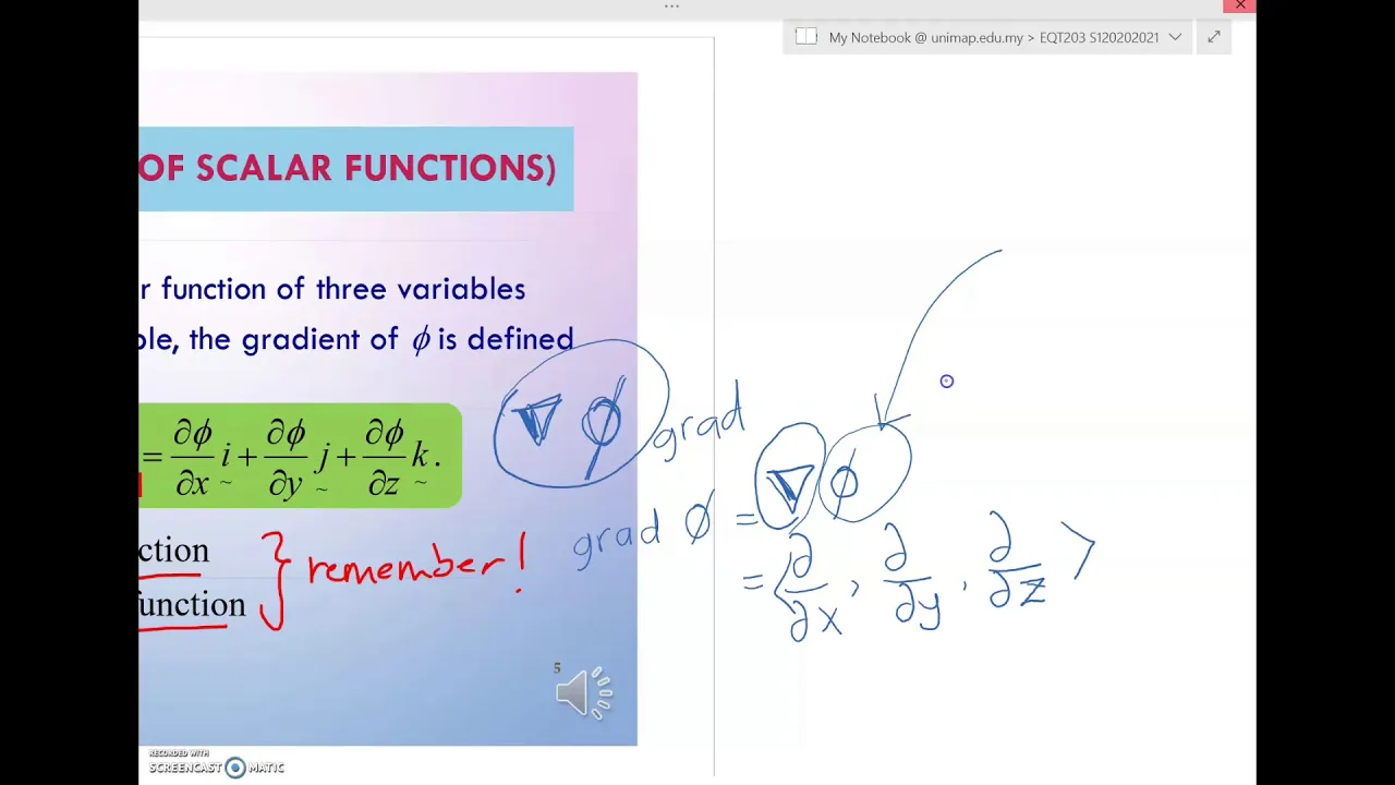 Chapter 1 Del Operator Gradient (Video 2 Part 1)