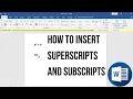 Insert Superscripts and Subscripts in Microsoft Word ms word basic tools