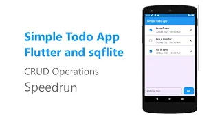 Create a simple todo app with flutter sqflite speedrun