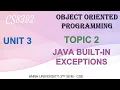 JAVA BUILT-IN EXCEPTIONS