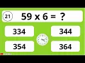 Multiplication Math Quiz 2 Digit by 1 Digit Multiplication
