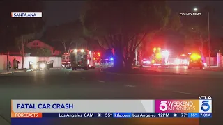 3 teens 2 adults killed in single-vehicle crash in Santa Ana 4th teen remains in critical conditio