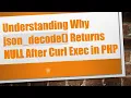 Understanding Why json - decode Returns NULL After Curl Exec in PHP