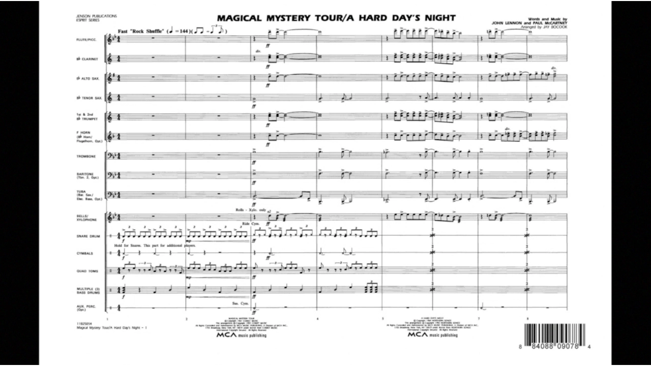 Magical Mystery Tour/Hard Day's Night arr. Jay Bocook